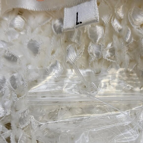 Sparkly White Faux Fur Open Front Knit Cardigan Sweater Size S and Size L - Picture 11 of 14